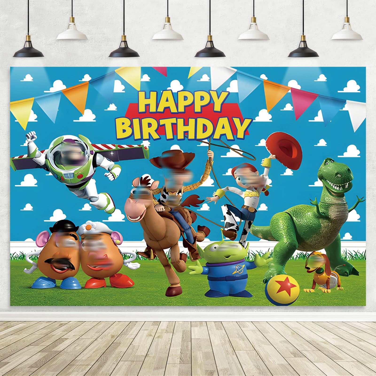 5x3FT Birthday Party Decorations Photography Backdrop, Theme Party Supplies Backdrop, Happy Birthday Banner Background for Kids Boys Girl A — view 7