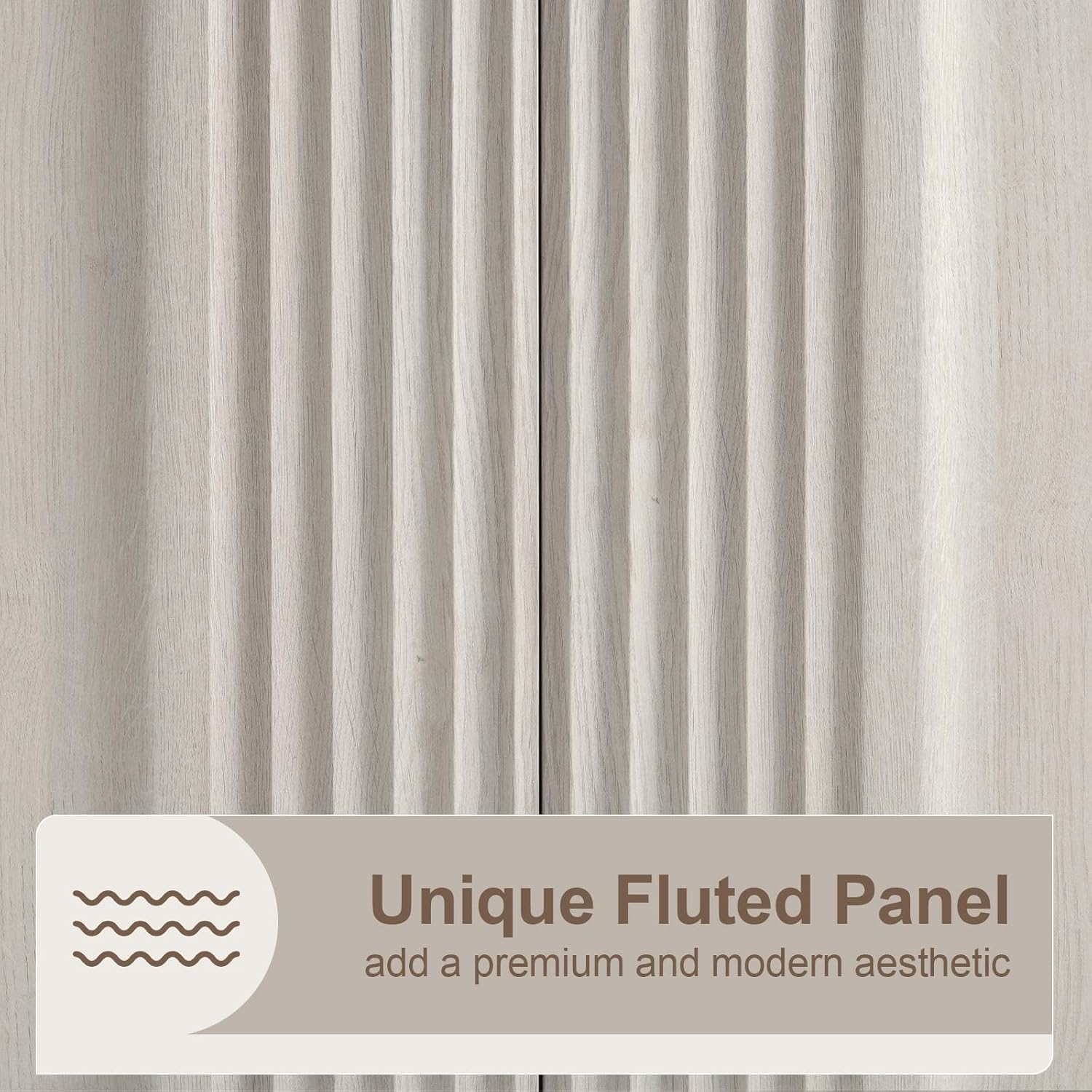 Yechen Buffet Cabinet with Storage, 55" Accent Sideboard Modern Credenza with Doors & Adjustable Shelves Fluted Media Console Wood Coffee Bar Table for Living Kitchen Dining Room