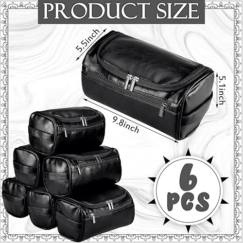 Miniatura 9 de Aliceset 6 piezas de regalo para padrinos de boda, neceser de cuero para hombres con gancho, bolsa de regalo de boda, bolsa de propuesta de padrinos