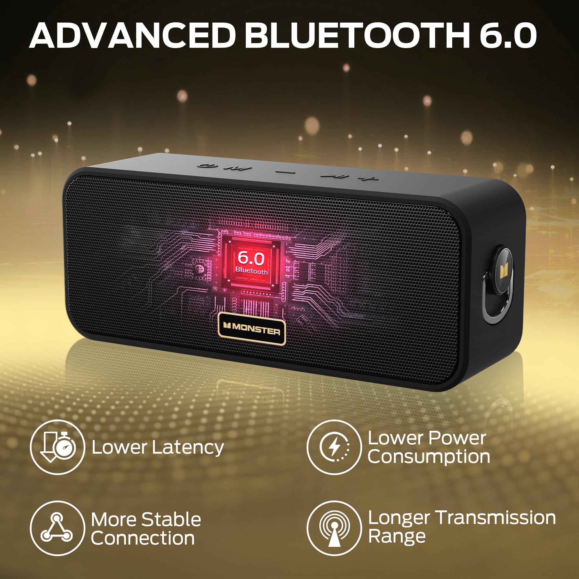 Monster S180 Bluetooth Speaker IPX6 Waterproof Speaker for Home, Outdoor,Party — view 6