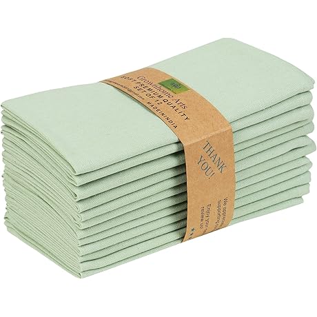 85% Cotton 15% Linen Dinner Cloth Set of 12 Napkins