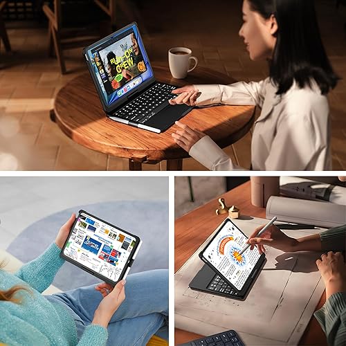 Miniatura 32 de Funda giratoria con teclado para Apple iPad mini 7ª generación 2024 (A17 Pro)/iPad mini 6ª generación (8.3 pulgadas) 2021; teclado compacto