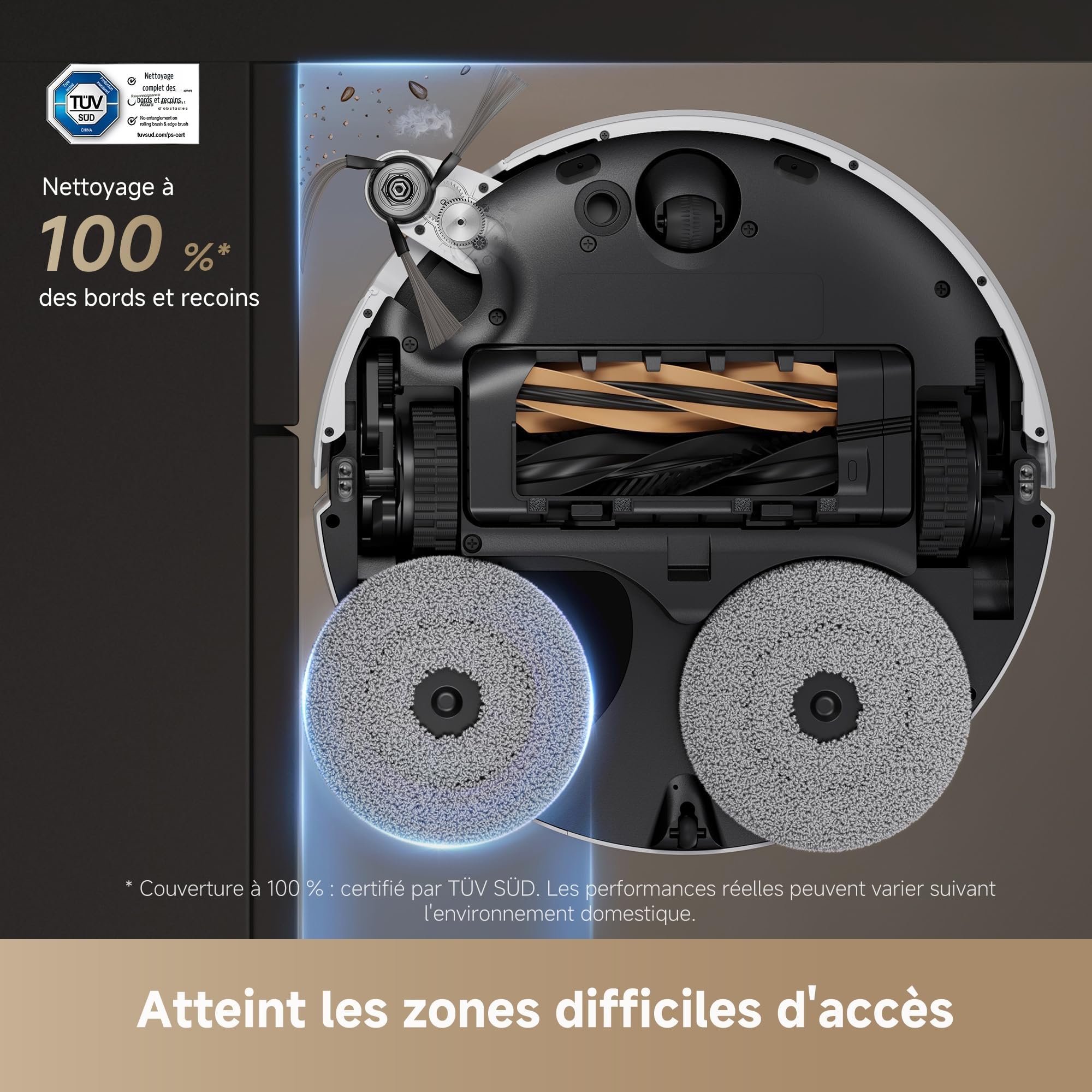 DREAME X50 Ultra Complete Robot Aspirateur Avec Station, 20000 Pa, 6 cm d'Escalade, 89 mm Fin, Brosse Latérale Extensible Et Serpillière, Nettoyage À 80°C, Brosse Double et Brosses Latérales Amovibles