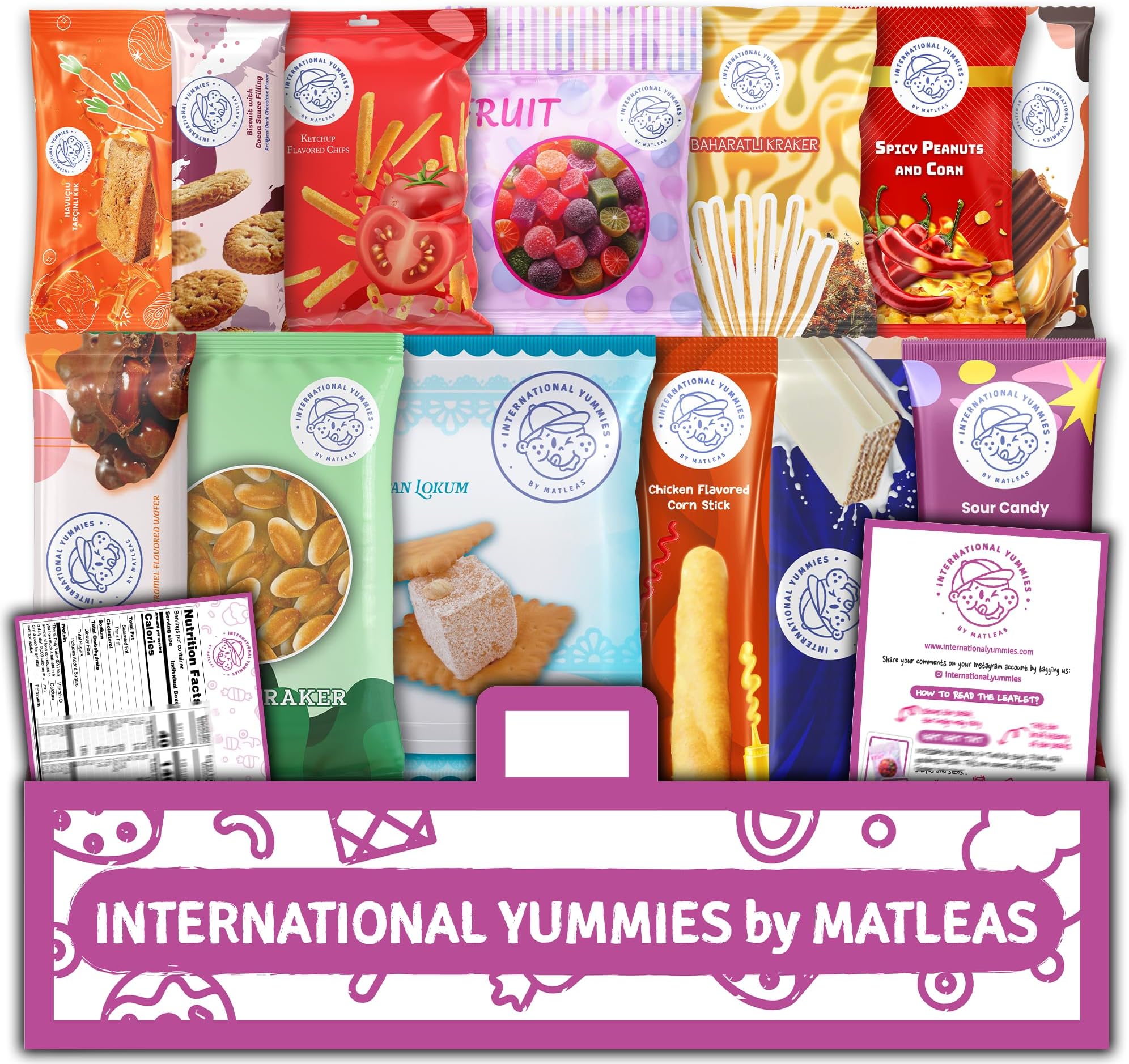 Midi Snack Box | Premium Exotic Foreign Snacks Unique Food Gifts Included Try Extraordinary Turkish Candies From Around The World 13 Full-Size Snacks, 13.0 Count