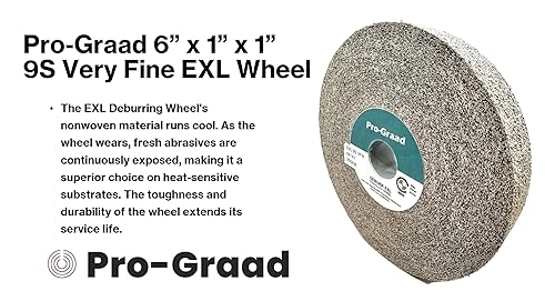 Miniatura 89 de EXL 09549 - Rueda de desbarbado, 6 x 1 pulgada x 1 pulgada fina, carburo de silicio, rueda de desbarbado, acabado y pulido de metal, convoluto, 09549