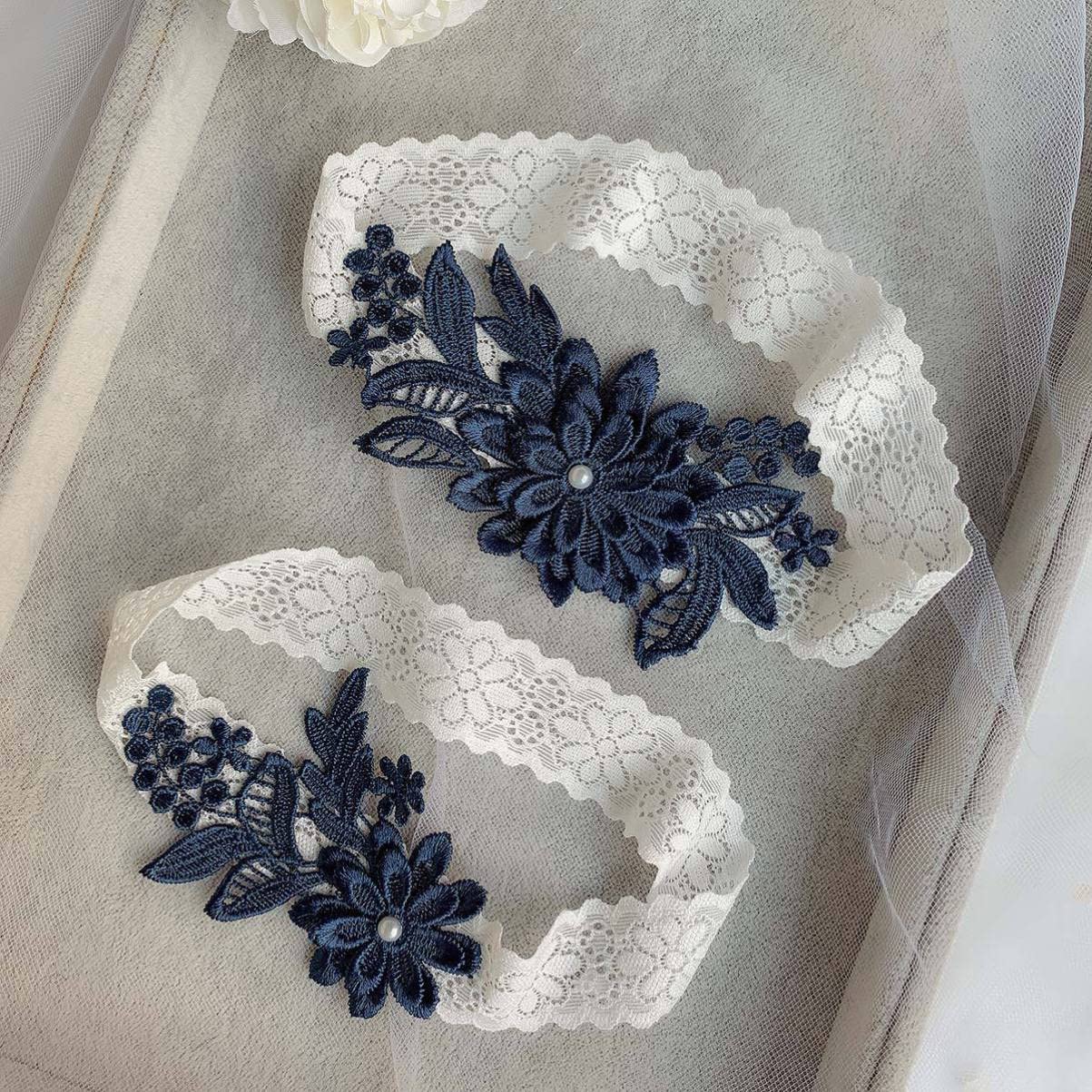 Cintura 1 Paio Giarrettiera da Sposa Set Giarrettiere in Pizzo Elasticizzato Cintura Fascia per Gamba Floreale Accessorio per Piede da Sposa Accessorio per Ornamenti di Nozze Festa di Fidanzamento