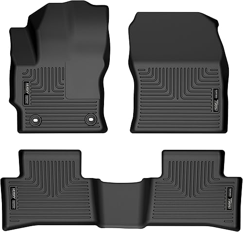 Husky Liners Weatherbeater Alfombrillas para Toyota Corolla Cross 2022-2026 (solo tracción delantera)  Delantera y 2da fila, 3 piezas, color negro -