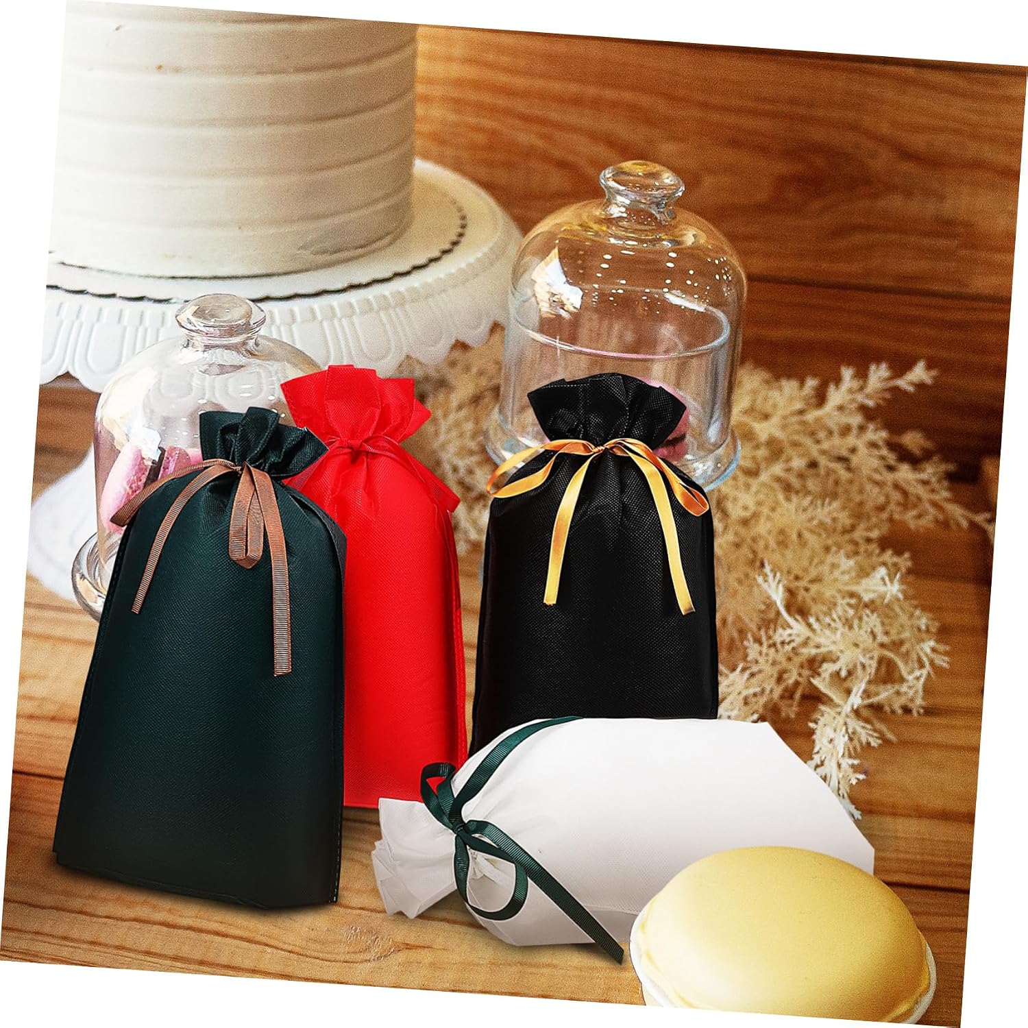 Drawstring Gift Bags Xmas Non Woven Fabric 12pcs Present Pouch Halloween