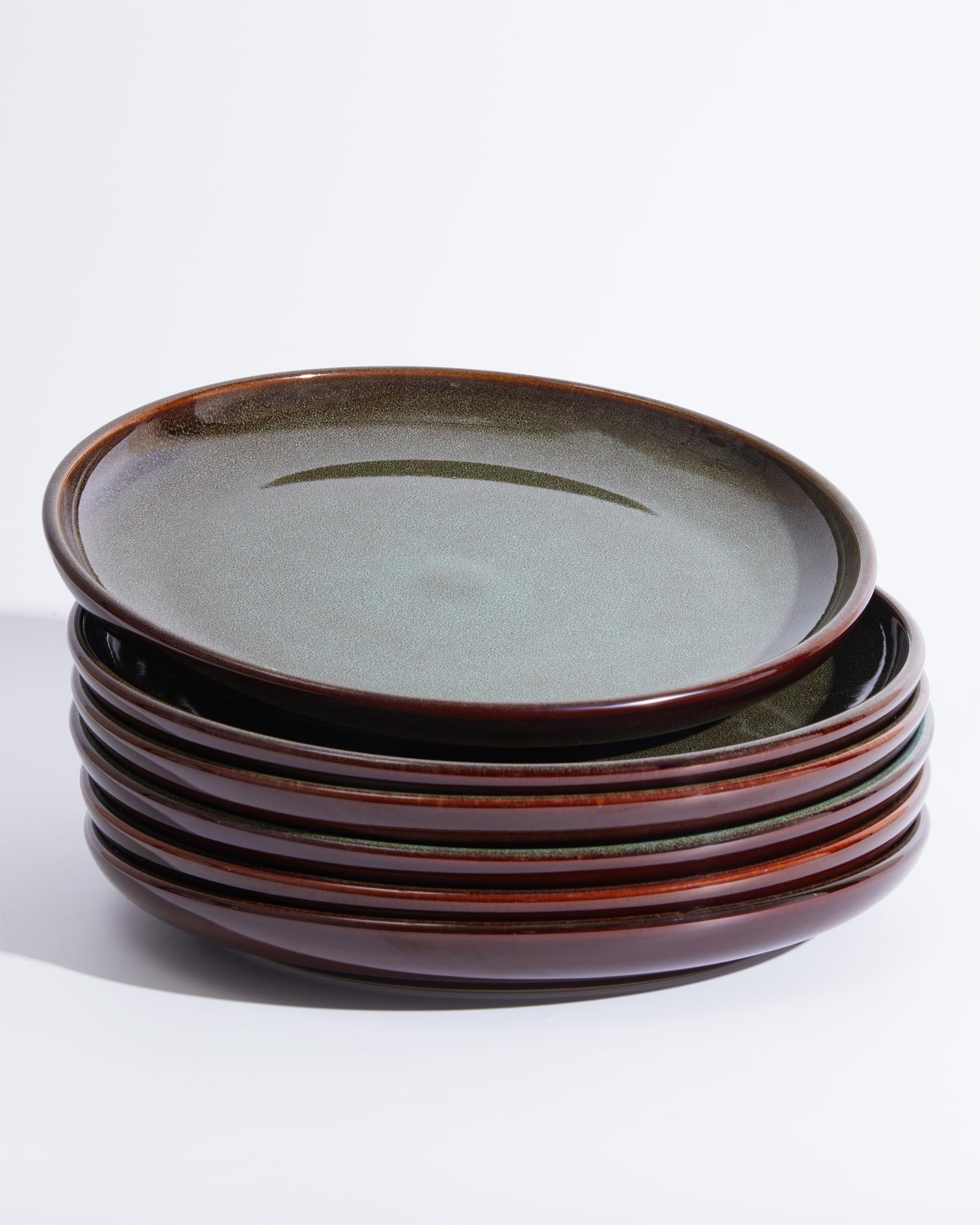 Pokini Ceramic Dinner Plates Set of 6, 10inch Salad, Dessert Plates Dishes
