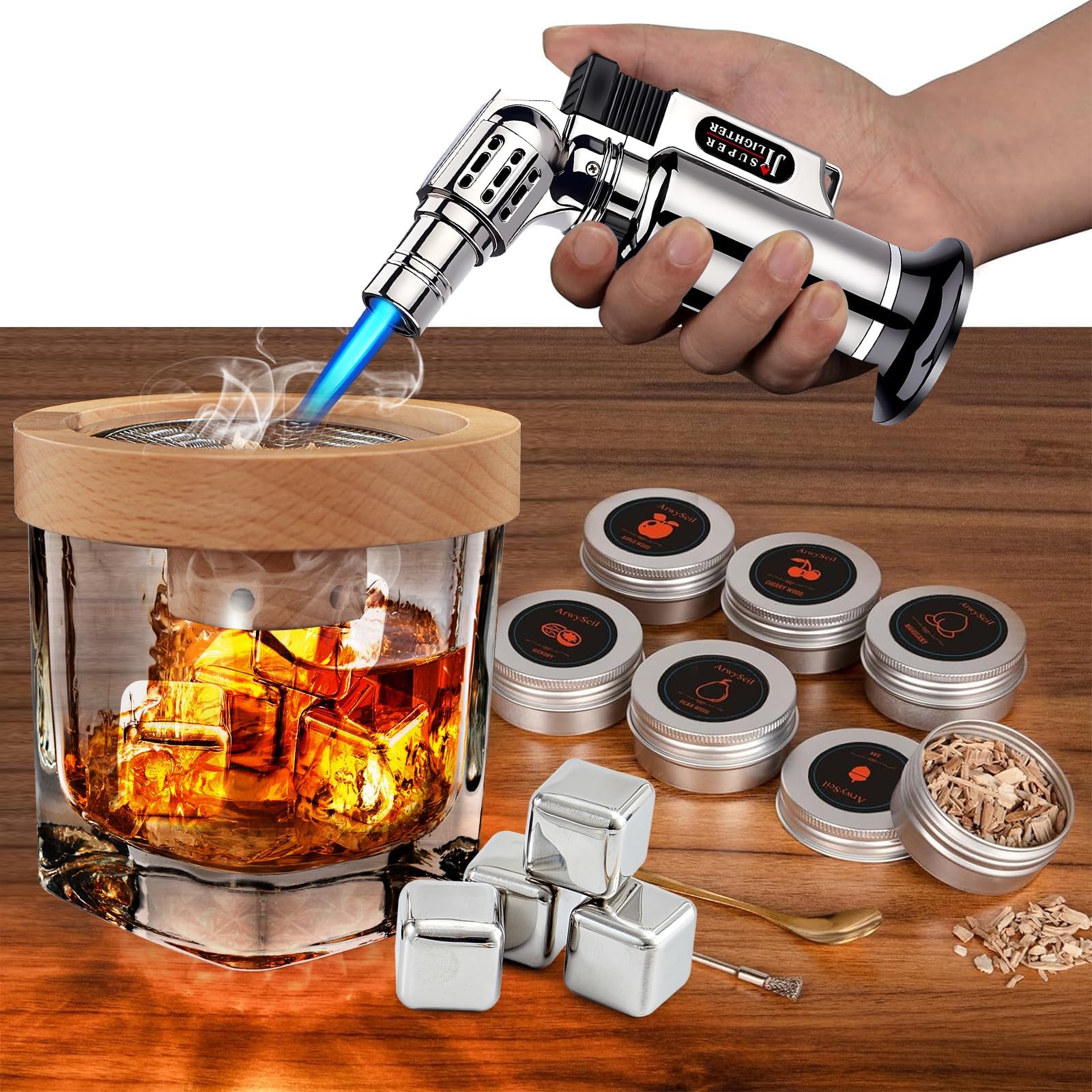 Amazon.com: Cocktail Smoker Kit with Torch – 4 Flavors Wood Chips,4 ...