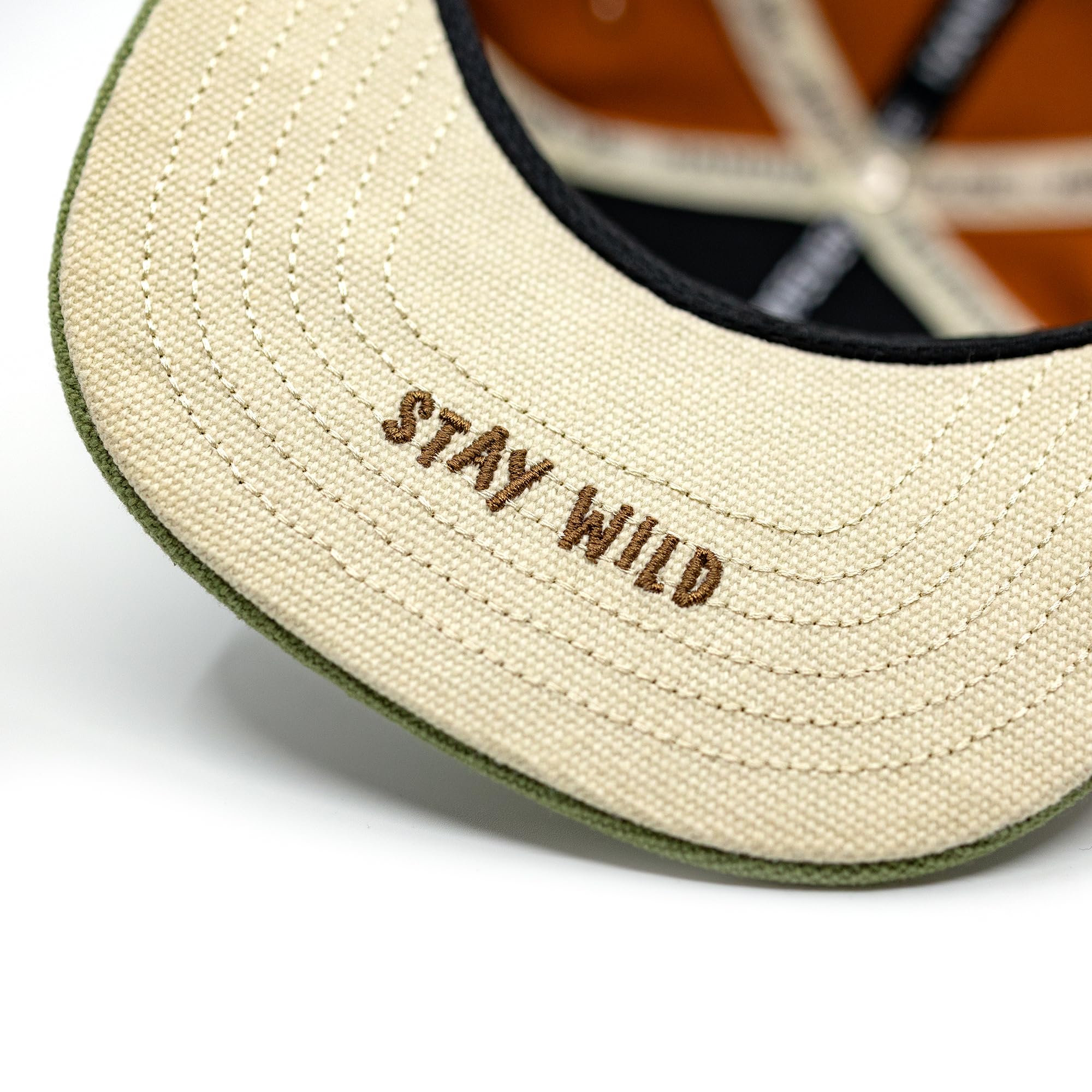 Hand und Feuer Snapback Cap Kinder Wild Retro Braun Canvas Verschiedene Größen