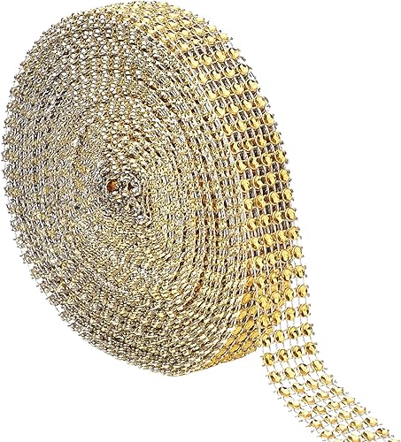 eBoot Cinta de diamantes rhinestone de 4 filas y 10 yardas para tortas de boda, decoraciones de cumpleaños, Baby Shower y proyectos de arte y