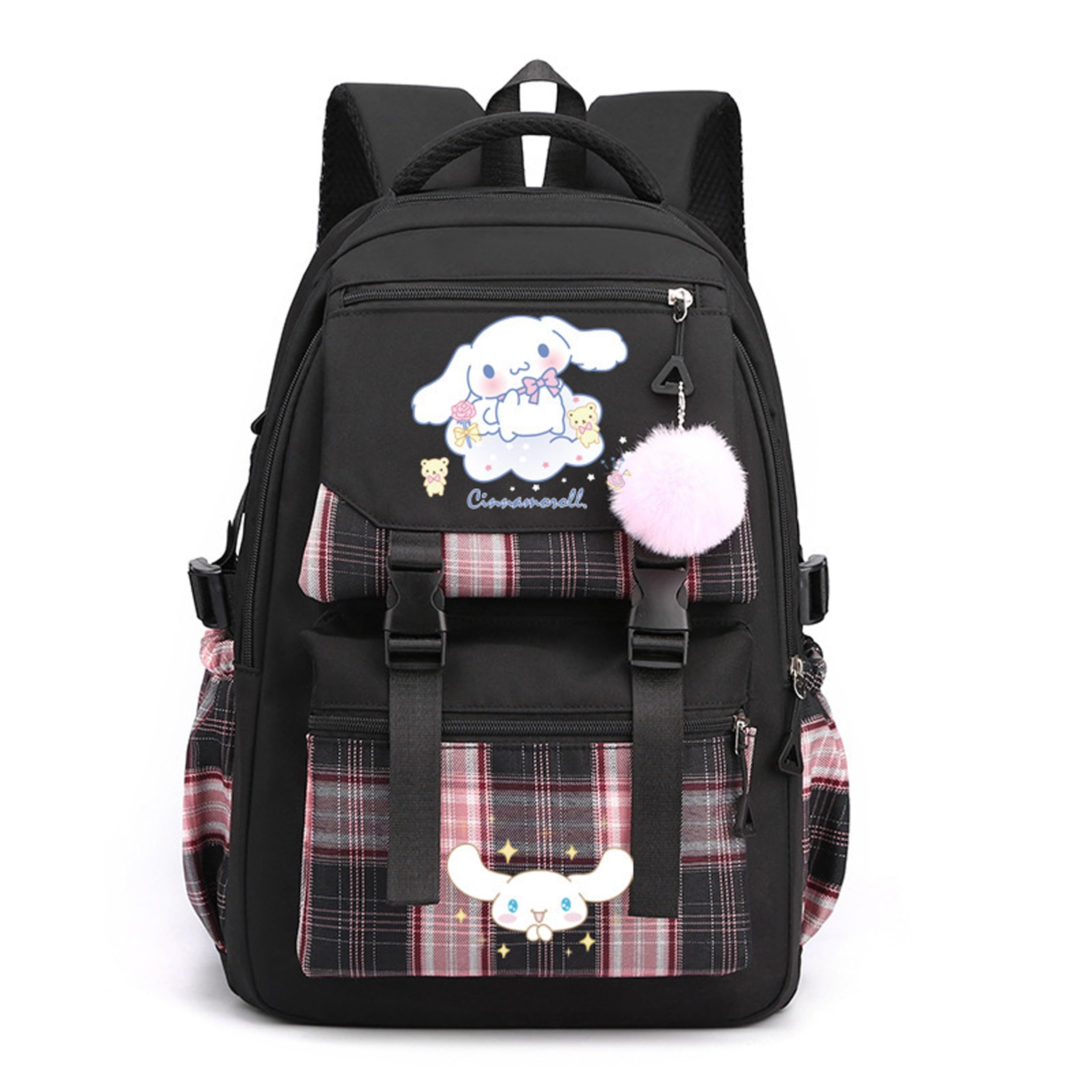 Roffatide Anime Cinnamoroll Print Business Casual Laptop Shoulders Backpack Hiking Travel Daypacks Rucksack 17 Inch