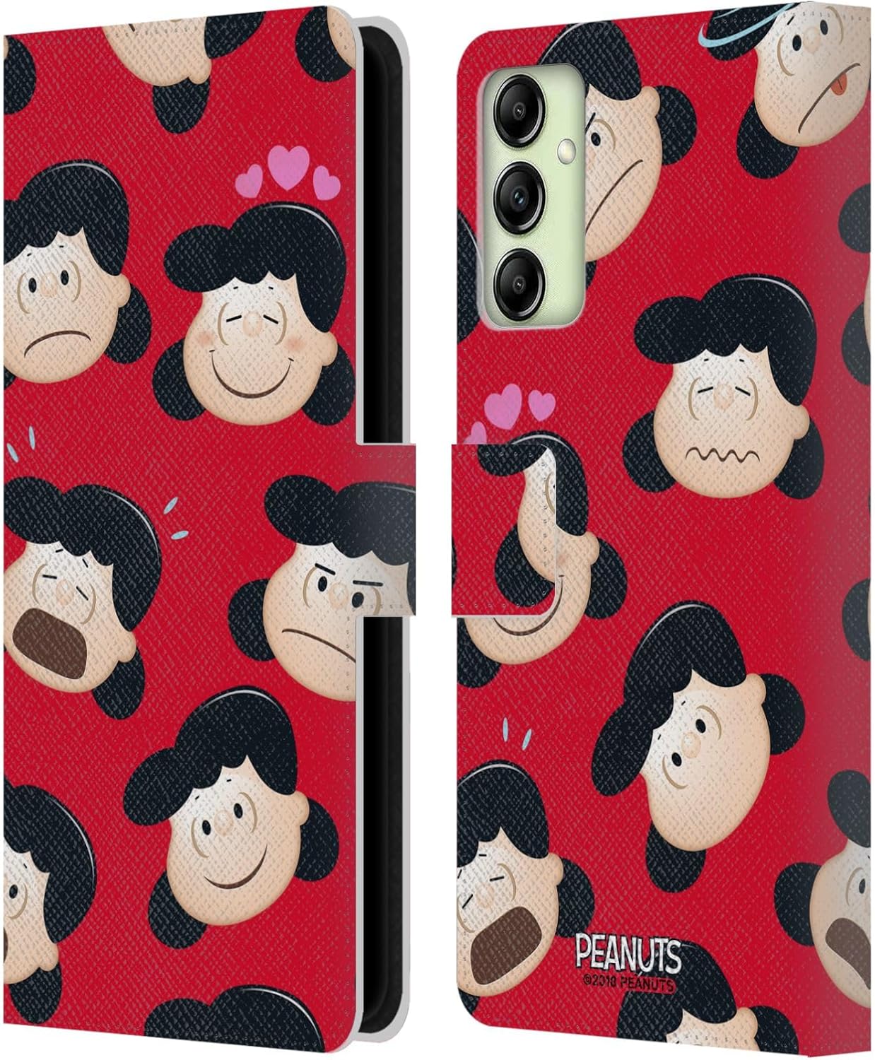 Head Case Designs Officially Licensed Peanuts Lucy Character Patterns Leather Wallet Case Compatible with Samsung Galaxy A14 5G