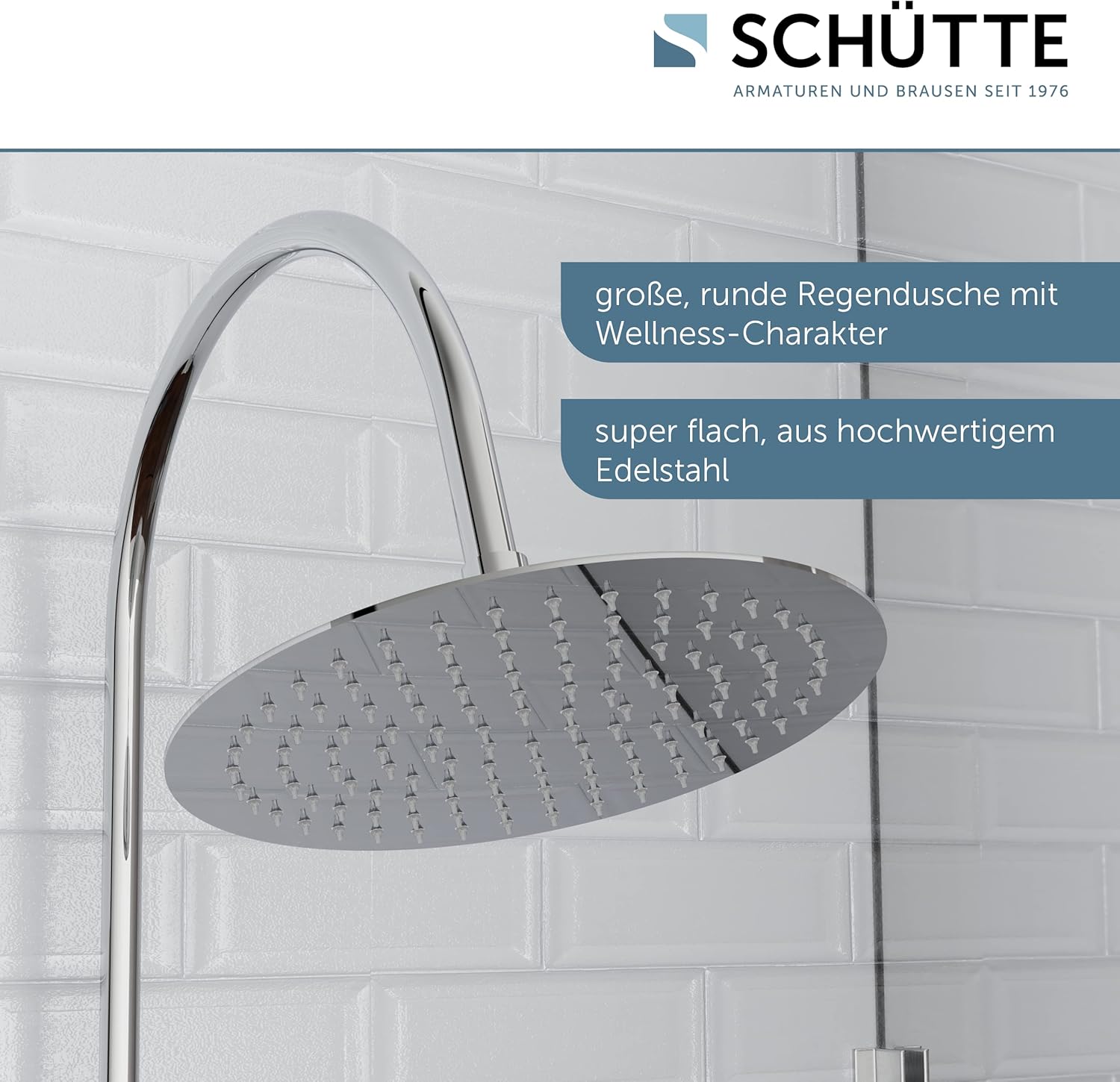 Large round rain shower head made of high-quality stainless steel