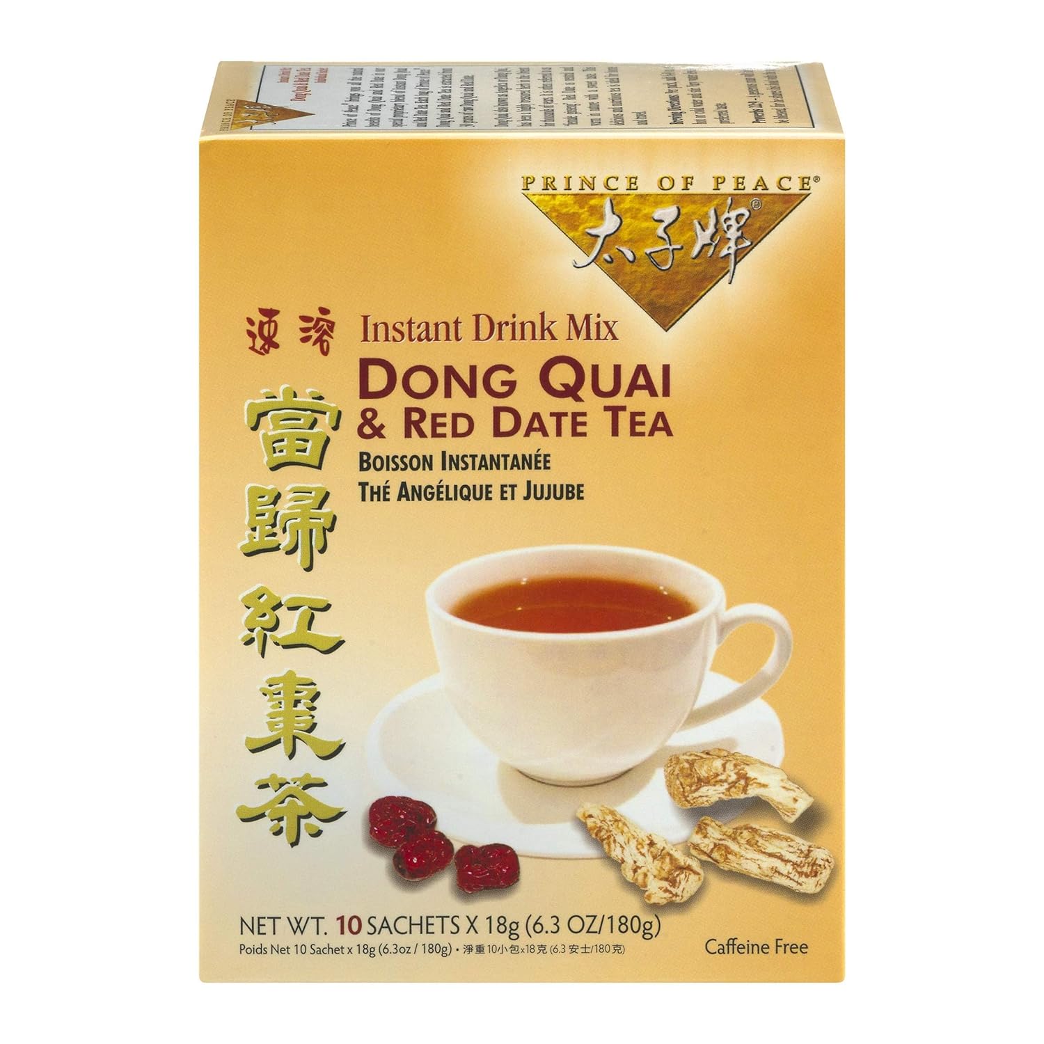 Prince of Peace Dong Quai & Red Date Instant Tea 10 tea bags (Pack of 6)