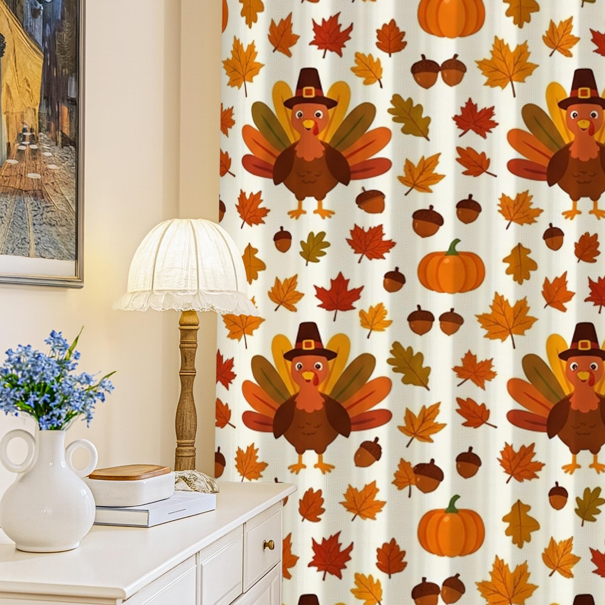 Rideaux occultants motif citrouille pour décoration de chambre