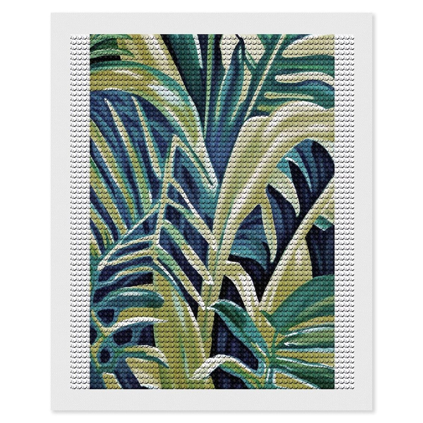 Junmoney Tropical Nature Painting Diamond Painting Canvas Kit 16"x20", Leisure Activity, Aesthetic Room Decor, with Tool Kit, DIY, Gift
