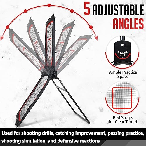 Miniatura 7 de Lacrosse Rebounder, 4x7FT4x6FT Volleyball Rebounder for Backyard with 5 Rebound Angles, Target Strip, Lacrosse Rebound Net Perfect for Lax Baseball