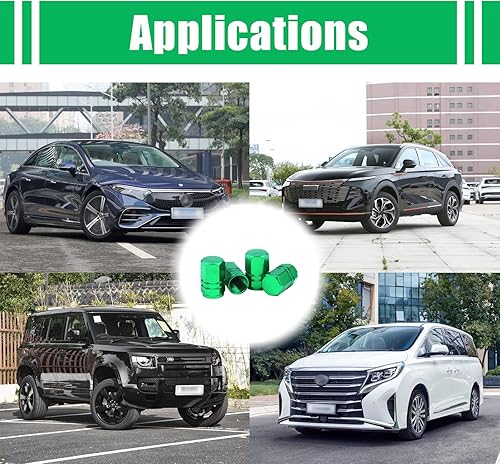 Miniatura 5 de Pack-4 Tapones de válvula de vástago de neumático, 0.6 x 0.37 pulgadas, a prueba de fugas, cubierta de válvula de neumático para automóviles, SUV,