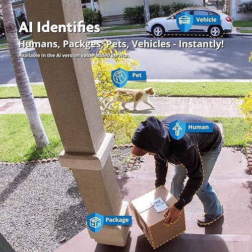 Miniatura 8 de Cámara de seguridad WiFi para interiores 2K PanTilt con detección de movimiento y seguimiento automático, visión nocturna, audio de 2 vías, sirena,