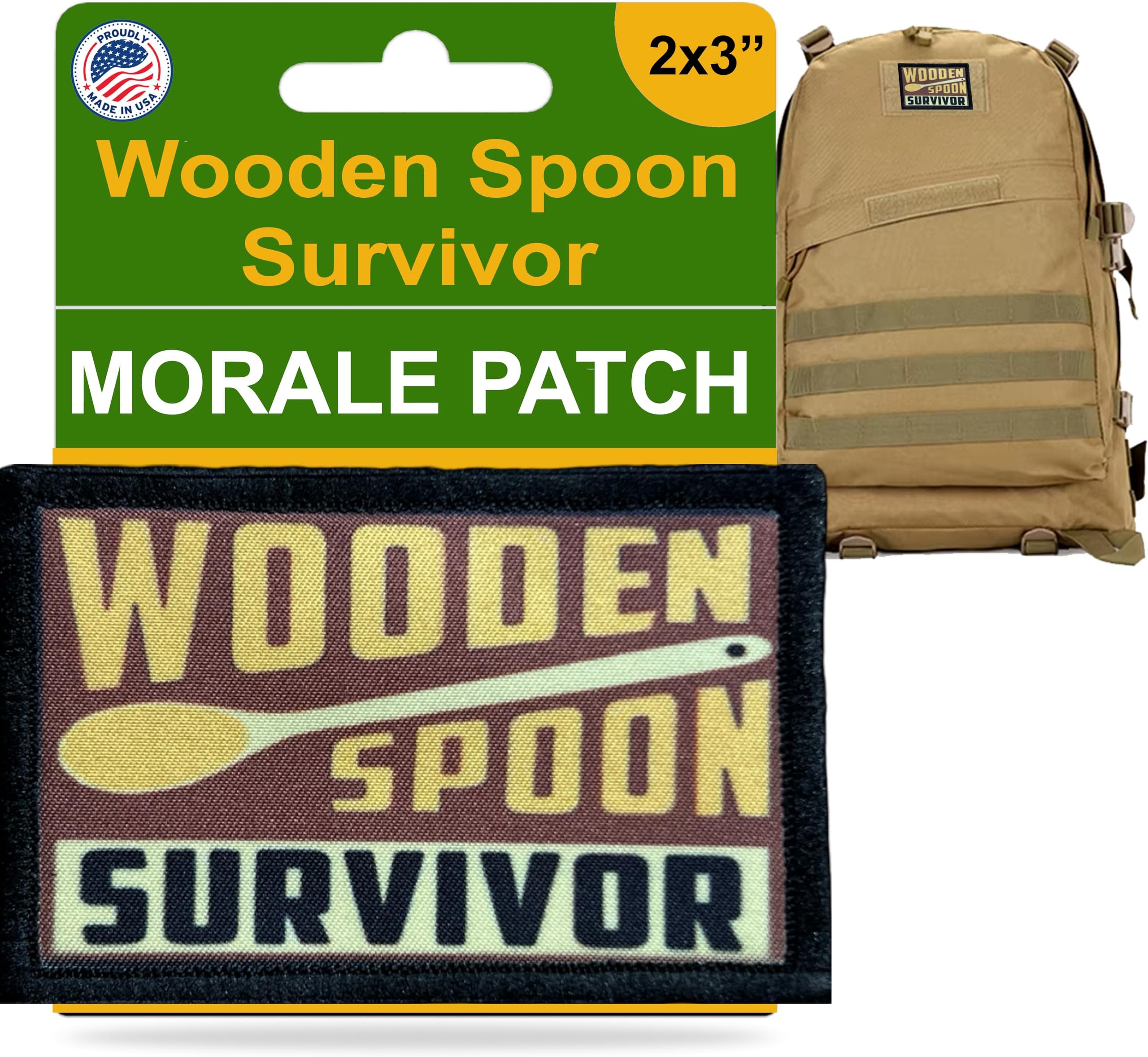 Wooden Spoon Survivor Morale Patch-. Custom Patches by Redheadedtshirts Made in The USA