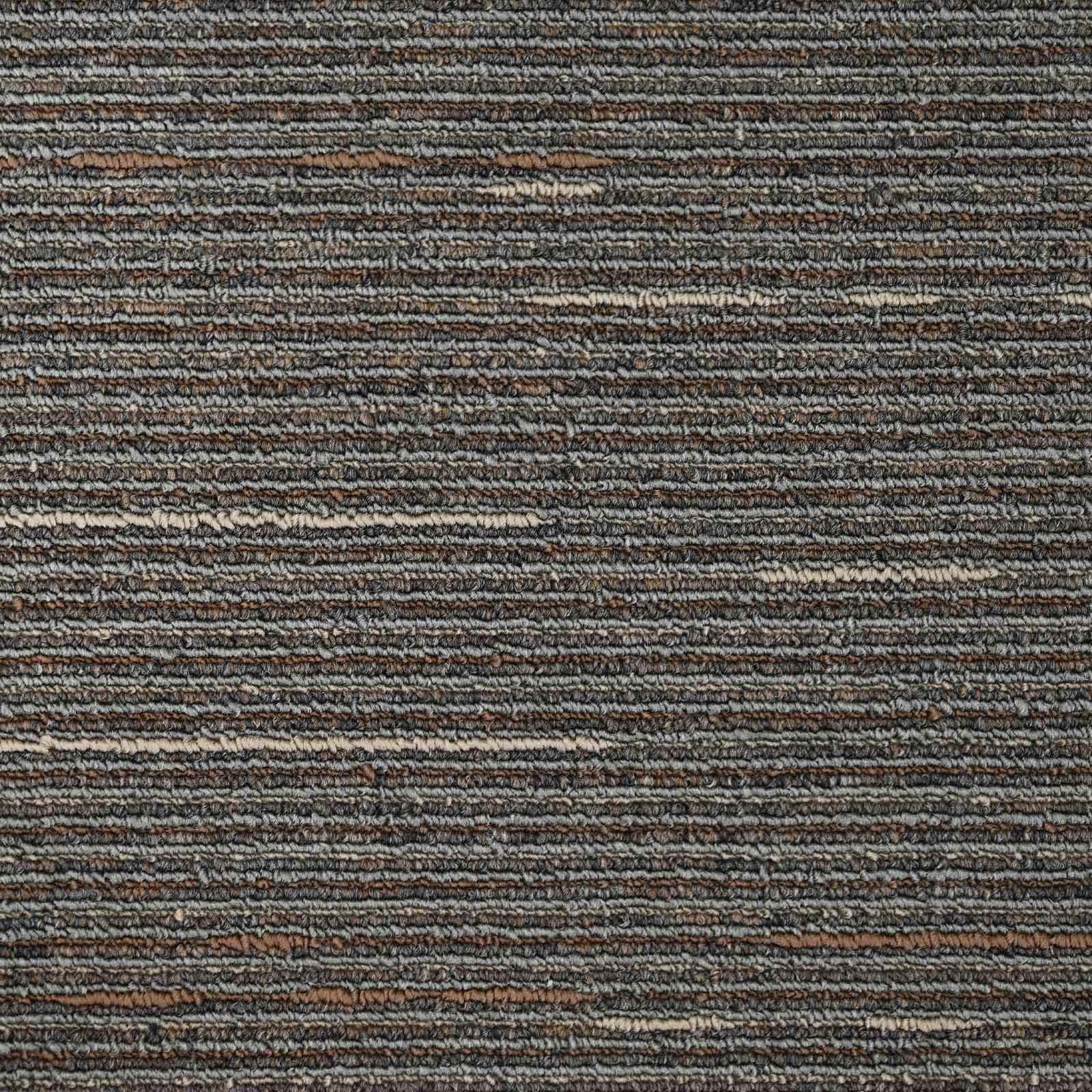 Teppichfliese Gestreift DunkelBrown 50 x 50 cm 20 Stk.