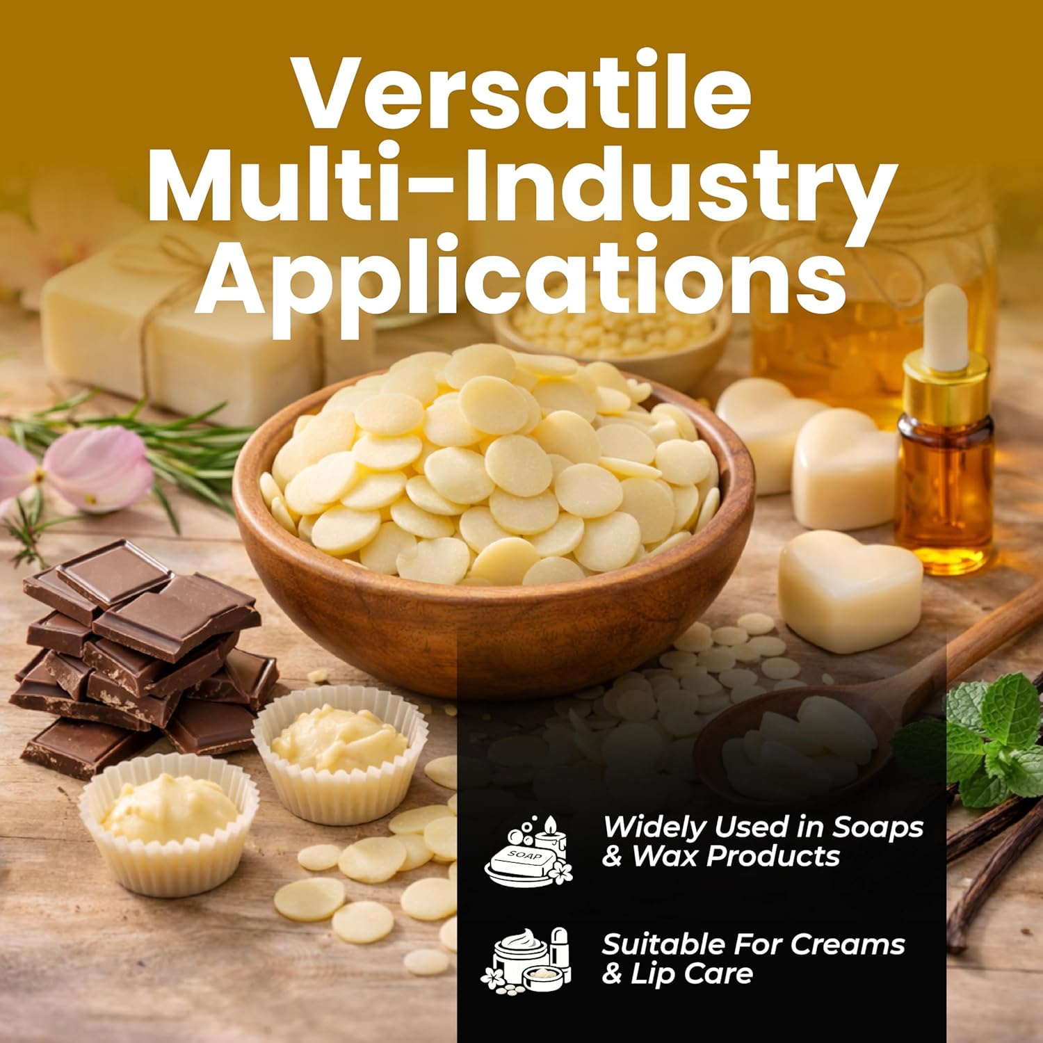 USDA Certified Organic Cocoa Butter Natural Pure Unrefined Theobroma Cacao Wafers for Skincare Soaps Lotions Lip Balms Chocolate Making Baking DIY Beauty and Personal Care from Peru Net Wt:0.45kg/1lb