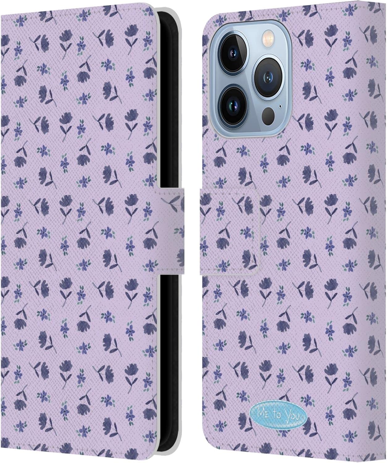 Head Case Designs Officially Licensed Me to You Happy Tatty Soft Focus Leather Wallet Case Compatible with Apple iPhone 13 Pro