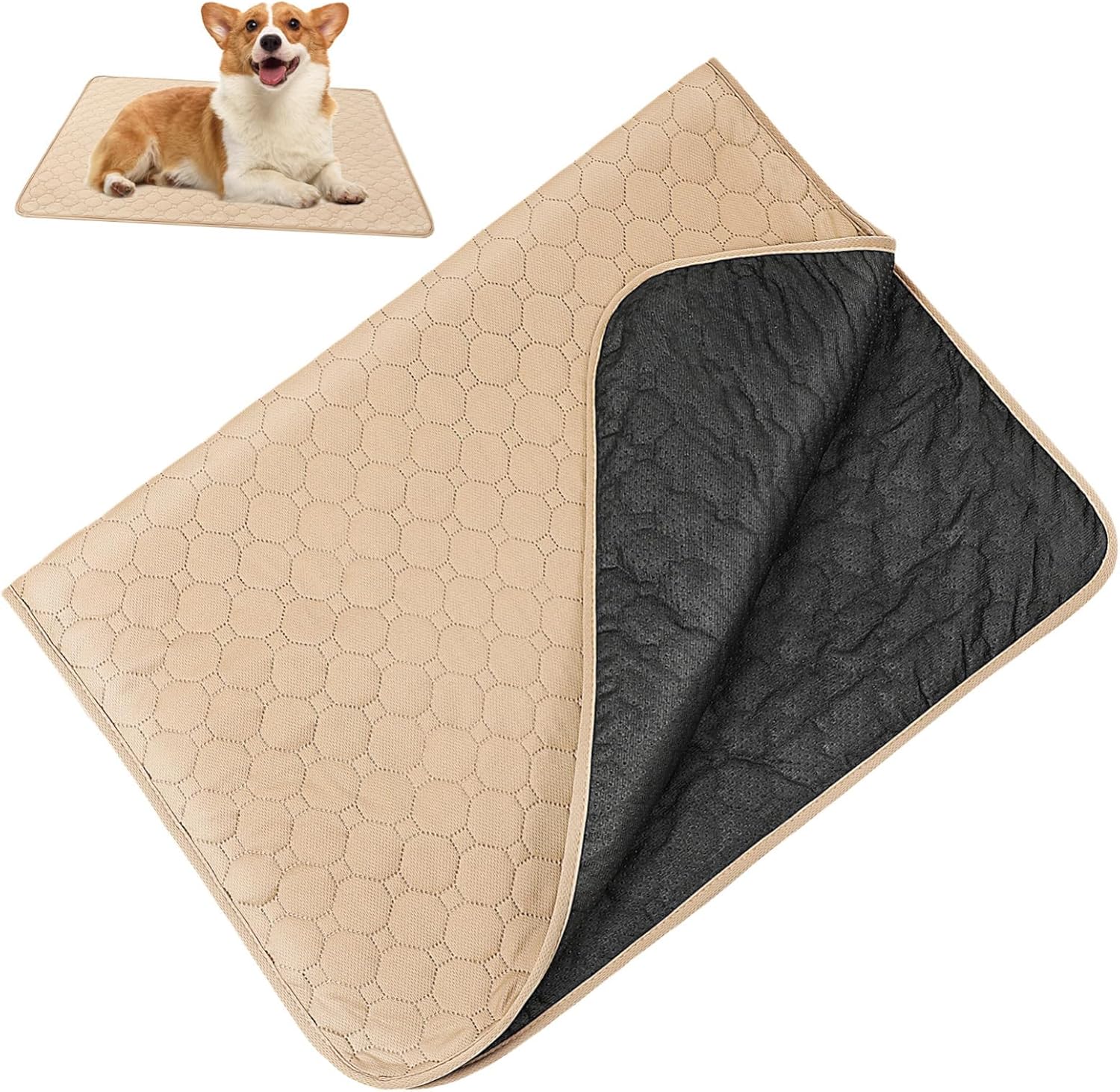 2Pcs Dog Pee Mats Super Absorbent Pet Pads for Cats Dogs Non Slip Training Pads Washable Reusable Potty Mats for Indoor Use