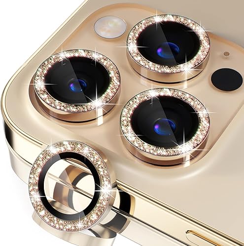 Misea [3+1] Protector de lente de cámara para iPhone 14 Pro/iPhone 14 Pro Max, protector de pantalla de vidrio templado 9H, protector de pantalla de