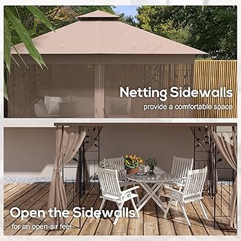 ひな壇 Amazon.com : Outsunny 10' x 11.5' Metal Patio Gazebo, Double