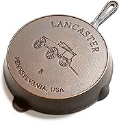 Vista 2 de Lancaster Cast Iron Sartén ligera de hierro fundido, sartén pre-sazonada de 10.5 pulgadas, fabricada en Estados Unidos