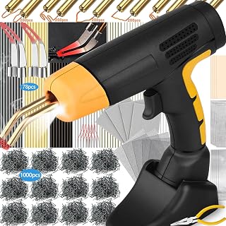 170W Plastic Welder, 1005PCS Staples 78PCS Rods, Plastic Welding Kit 4 in 1 Smoothing Tip Tape Mesh Plier Sandpaper, Plastic Repair Car Bumper Repair DIY Projects Household Repair (Black)