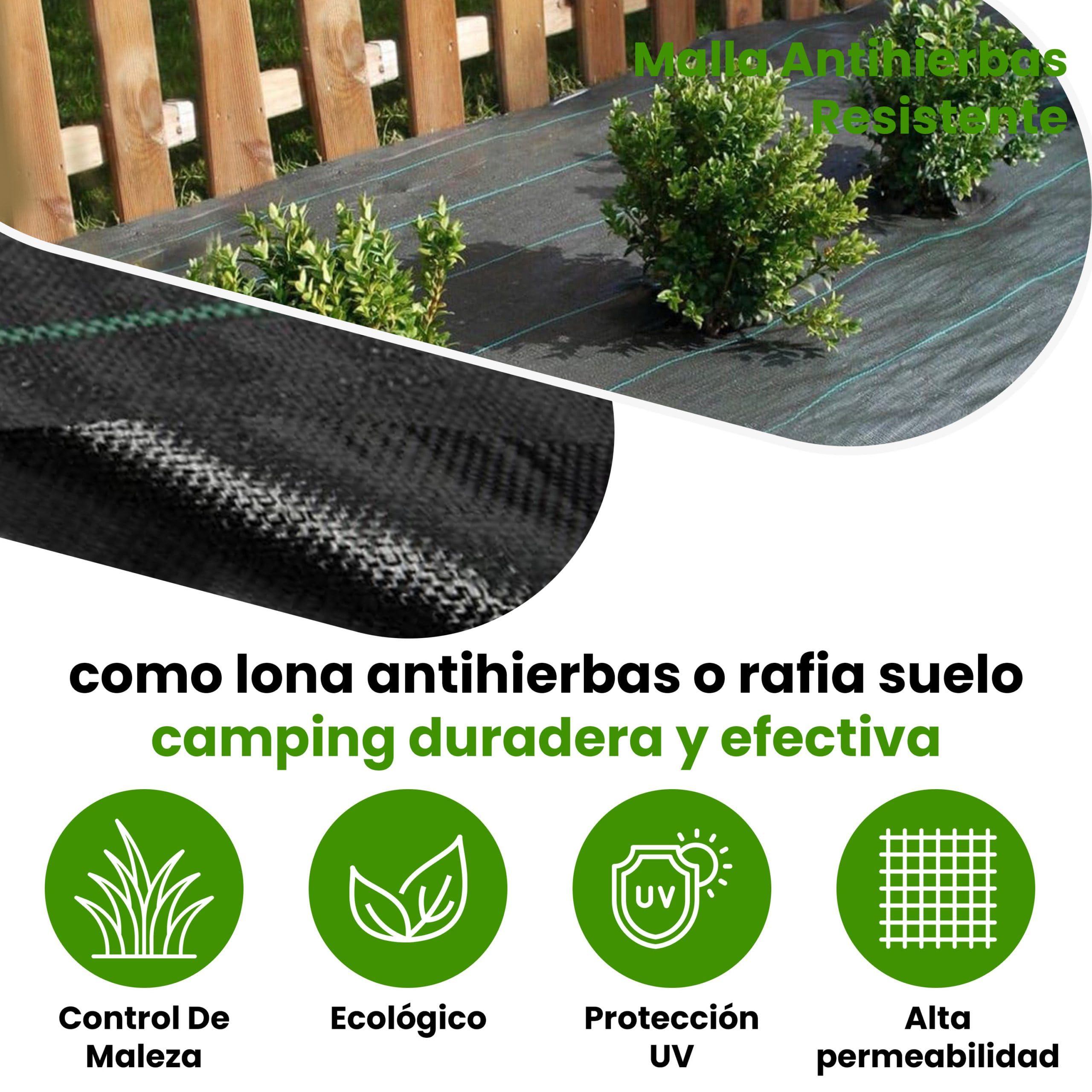 Malla Antihierbas Permeable | Tela Manta Antihierbas Jardín | Rollo1.5x100m