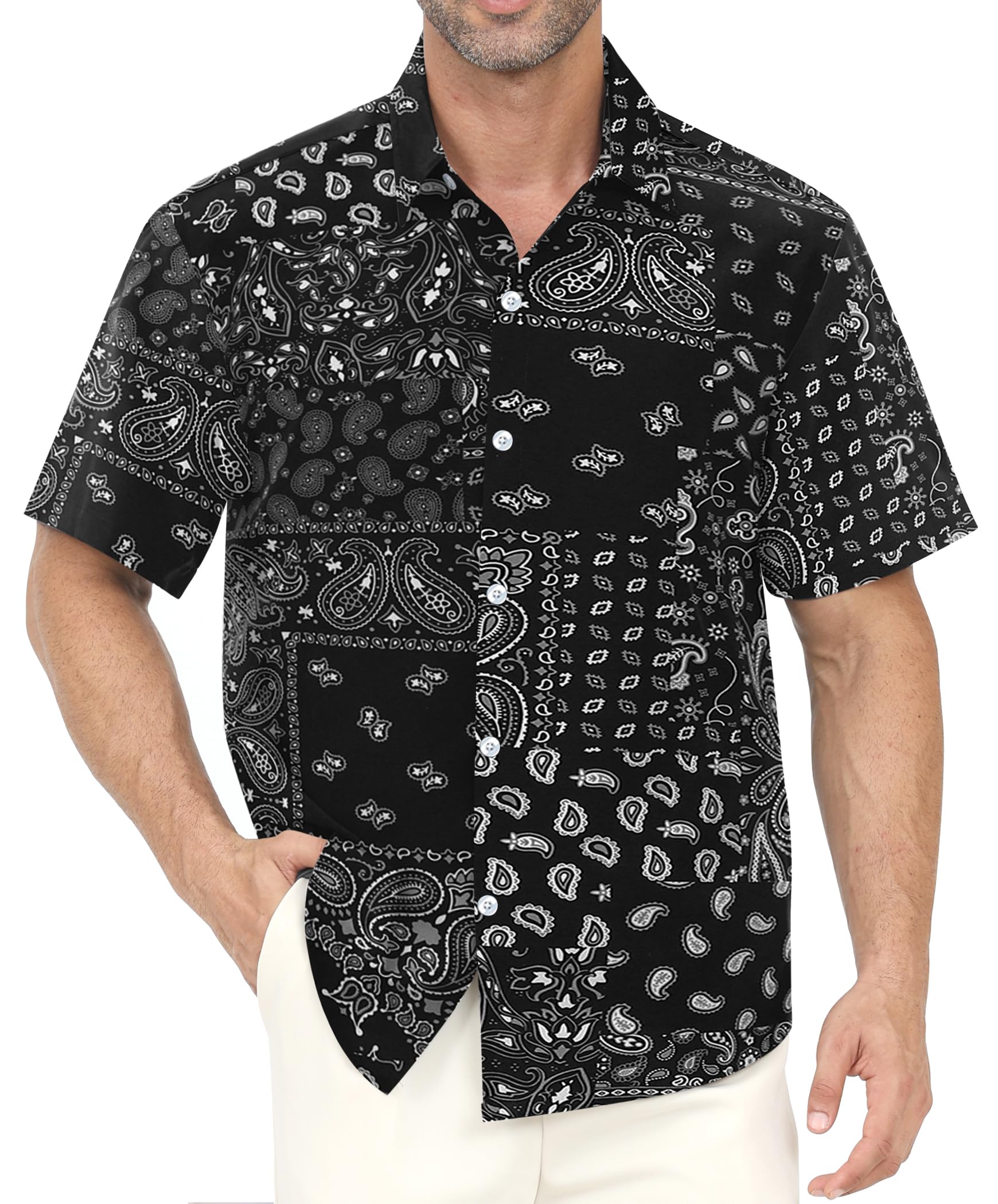 Hawaiian Shirt for Men - Button Down Wrinkle-Resistant for Beach, Pool Parties (S-3XL)