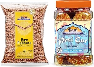 Rani Raw Peanuts 3lbs (48oz) & Pesi Gur 17.5oz (500g) Best for Making Special Peanut Brittle ~ All Natural | Vegan | Gluten Friendly | NON-GMO | Indian Origin