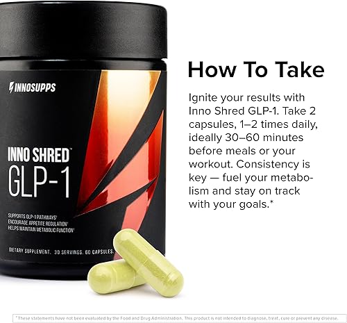 Miniatura 5 de Inno Supps Inno Shred GLP-1  Soporte Termogénico + Apoyo del Apetito + Energía*  Berberina + Cromo  60 Cápsulas. 30 porciones.