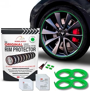 Green Rim Protectors for Alloy Wheels by Rimblades Original - Fits Up to 24" X 4 Rims | Easy DIY Exterior Car Accessories | Protects Against Curb Rash
