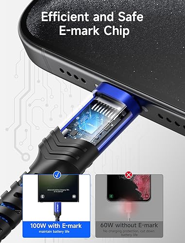 Vista 77 de JSAUX Cable USB C a USB C de 100 W para iPhone 17, cable de carga USBC tipo C 5A de carga rápida compatible con iPhone 17 Air 16 15 Pro Max Samsung
