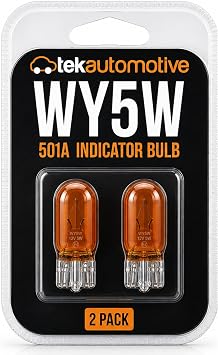 Tek Automotive WY5W Indicator Bulb 501A WY5W Car Bulb 12V 5W Amber - 2 Pack