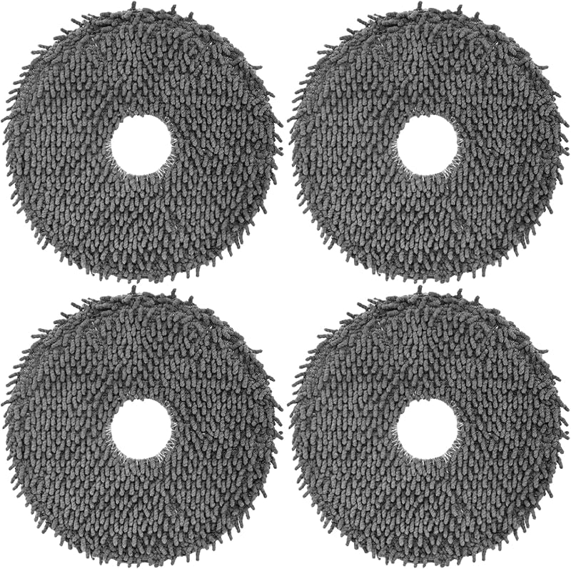 Replacement Mop Pad Compatible with iRobot Roomba Plus 405 505 Combo, 4 Pcs | Fit for Roomba 505X 507 Combo| Machine Washable & Reusable| Odor Control Black Fabric| Strong Absorption| High Density