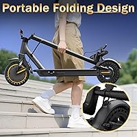 Vista 6 de WERHY 10 Inches Electric Scooter, 500W Powerful Motor & 22 MPH Top Speed, 22-28Miles Long Range, Folding E Scooter with Dual Braking for Adults