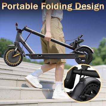 WERHY 10 Inch Electric Scooter for Adults, 500W Motor, 22 MPH Top Speed, 25-28 Miles Range, Folding Commuter E Scooter with Dual Braking