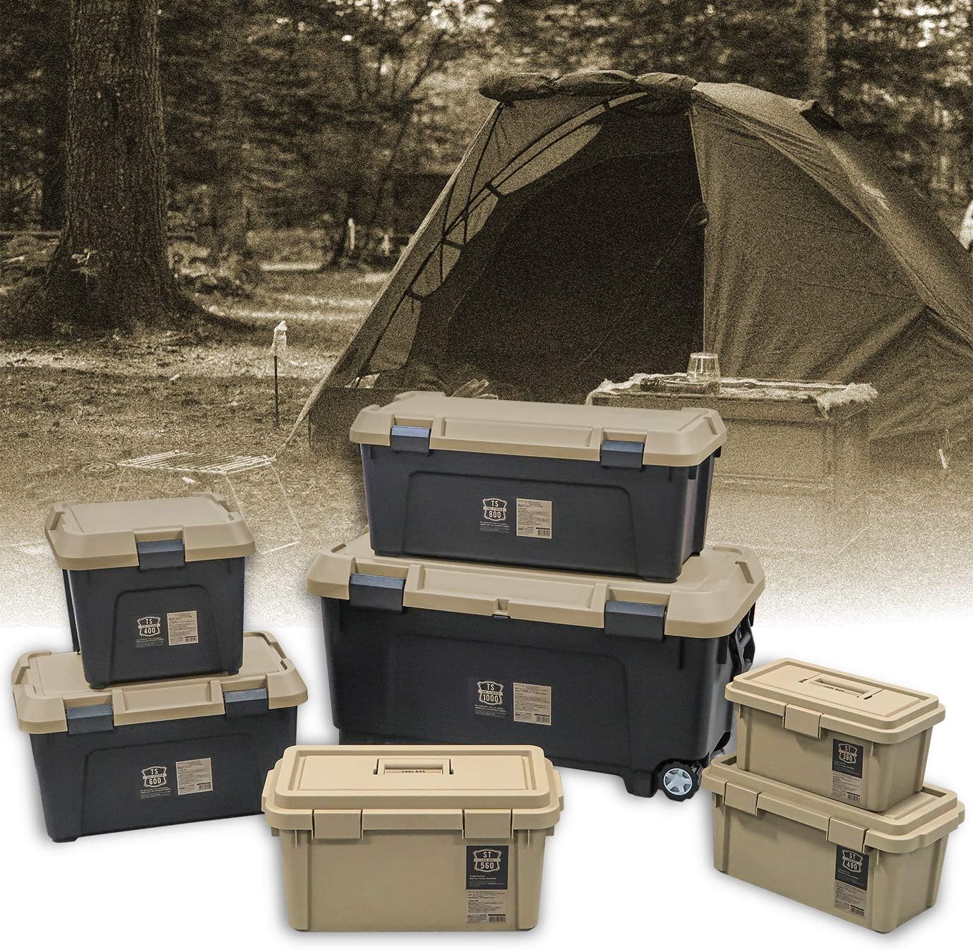 JEJ Astage S Series 700HS Tool Stocker Storage Box, Made in Japan, Outdoor Use, Load Capacity 176.4 lbs (80 kg), Stackable, Sand Beige, Width 27.6 x Depth 18.7 x Height 18.5 inches (70 x 47.5 x 47 cm)