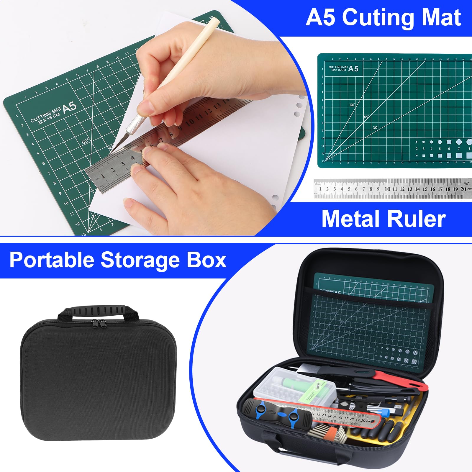 Modellbau Werkzeug Set 209 Stück 3D Drucker Zubehör Reinigungsset Entgrater Werkzeug Pinzetten Zangen 3D Druck Werkzeug für Modellbau und 3D-Druck