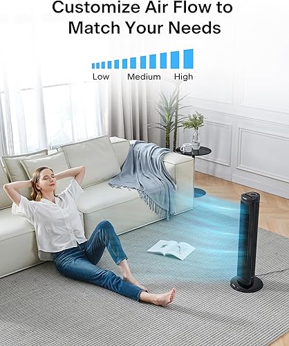 Miniatura 2 de PELONIS 30 Inch Oscillating Tower Fan with 3 Speed Settings and Auto-off Timer, Standing Fan PFT28A2BBB, Black, medium