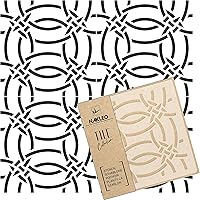 Vista 23 de LAMEGO - Plantilla de plástico reutilizable para azulejos, geométricos marroquíes, pared de suelo (17.7 x 17.7 in)