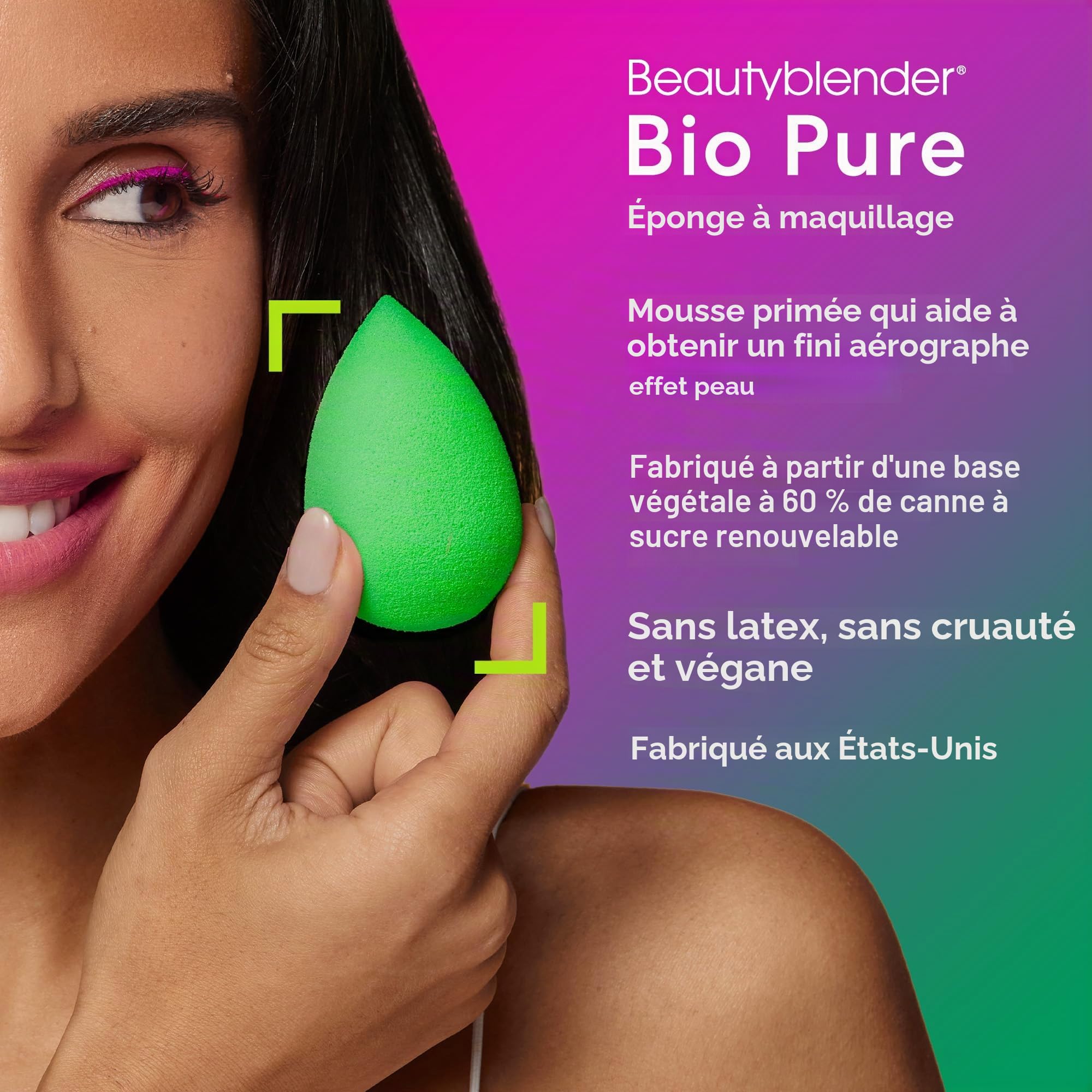 BeautyBlender 1 éponge sans latex bio pour fond de teint liquide, 1 pièce