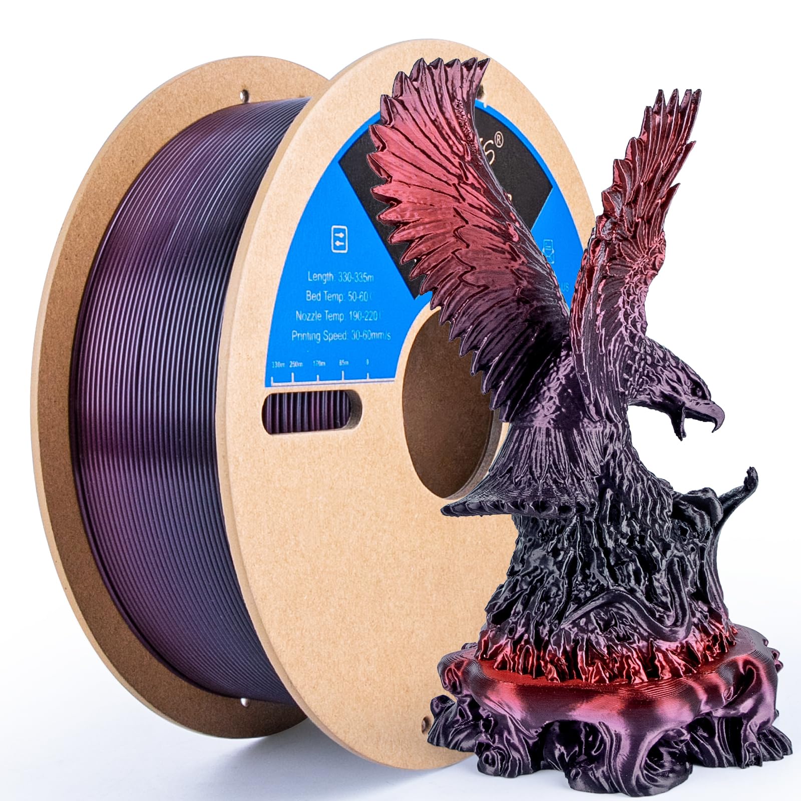 Silk Triple Color 3D Printer Filament - Vibrant Prints -22